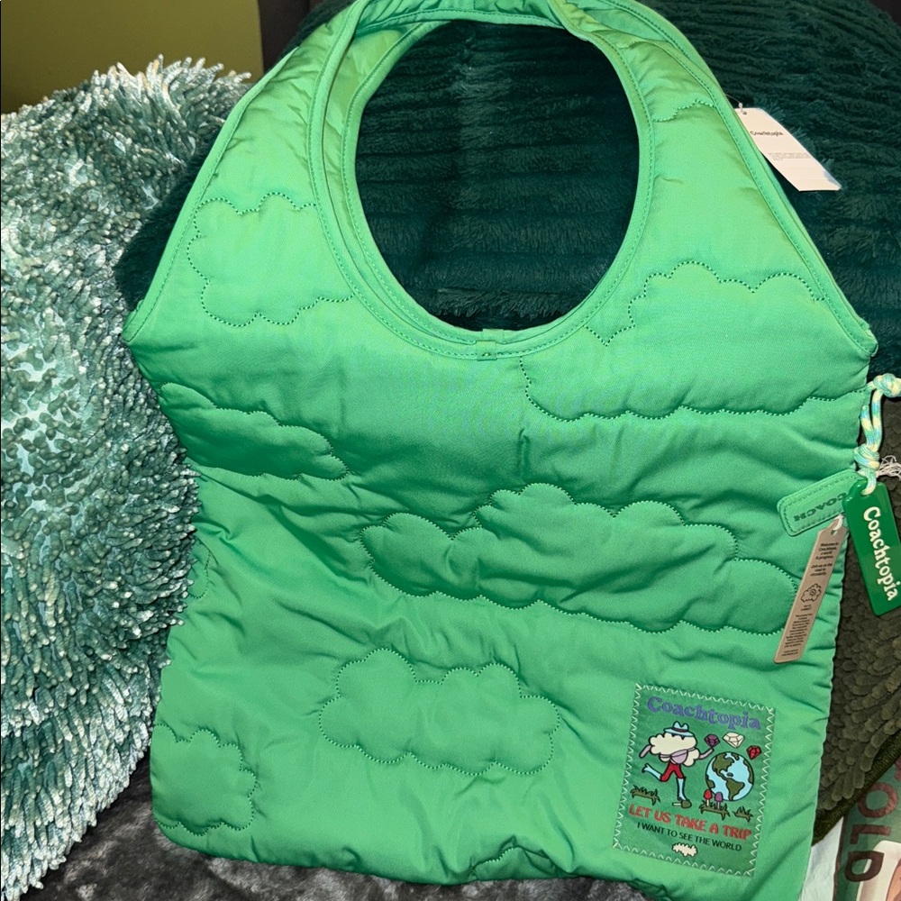 Coach green Quilted Tote Bag - Picture 5 of 8